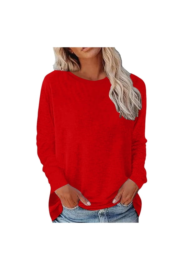 Women's Velour Sweatshirts Crewneck Long Sleeve Casual Pullover Soft Warm Shirts Velvet Tops Winter Fall Red,3XL
