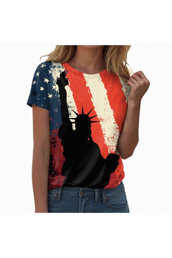 Womens 4th Of July Shirts 250 Anniversary USA Shirt Women 4th of July Shirts 1776-2026 250th Birthday T-Shirt Patriotic Shirts Tops(Red,XL)