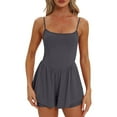 thumbnail image 1 of Yindaity Womens Athletic Workout Romper Summer Casual Spaghetti Strap Double Lined Short Jumpsuits Tennis Outfits Navy,L, 1 of 4