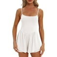 thumbnail image 1 of Yindaity Womens Athletic Workout Romper Summer Casual Spaghetti Strap Double Lined Short Jumpsuits Tennis Outfits White,2XL, 1 of 4