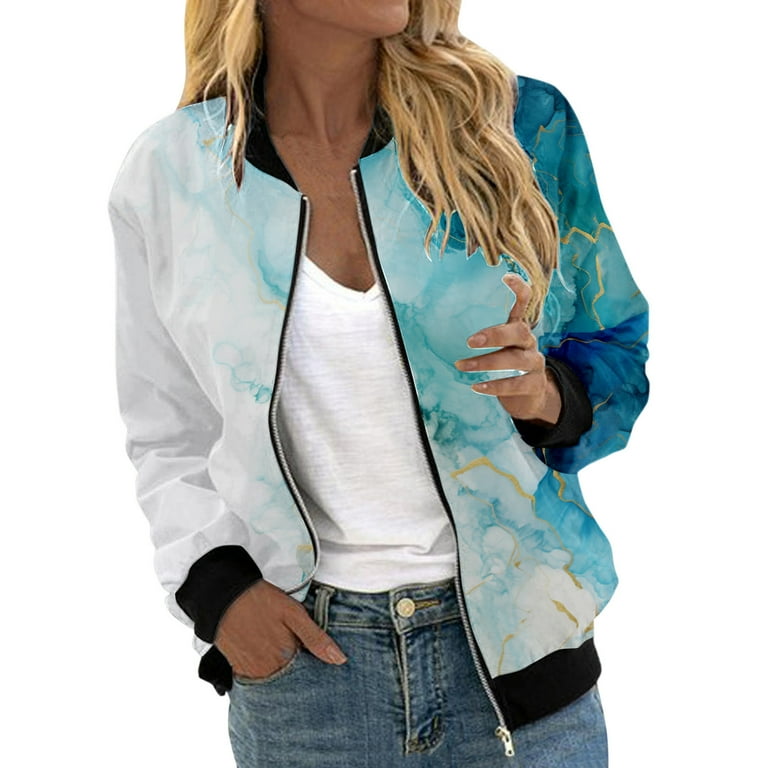 Yindaity Womens Bomber Jacket Spring Casual Jackets Lightweight
