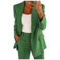 thumbnail image 1 of Yindaity Womens Fahion Lapel Oversized Blazers Casual One Button Long Sleeve Work Office Suit Jackets (Green,4XL), 1 of 5