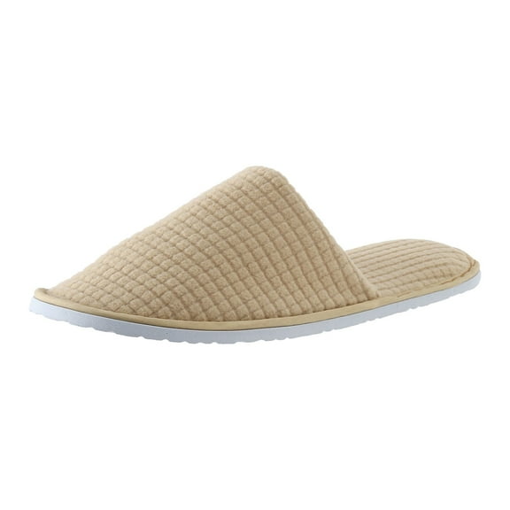 Yindaity Womens House Slippers Women's Warm Cotton Knit Slippers Soft Yarn House Slippers with Anti Slip Sole Khaki,8.5