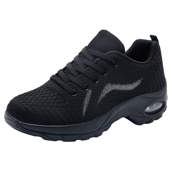 Yindaity Womens Mens Jazz Dance Sneakers Lace Up Split Sole Zumba Shoes Black,8.5