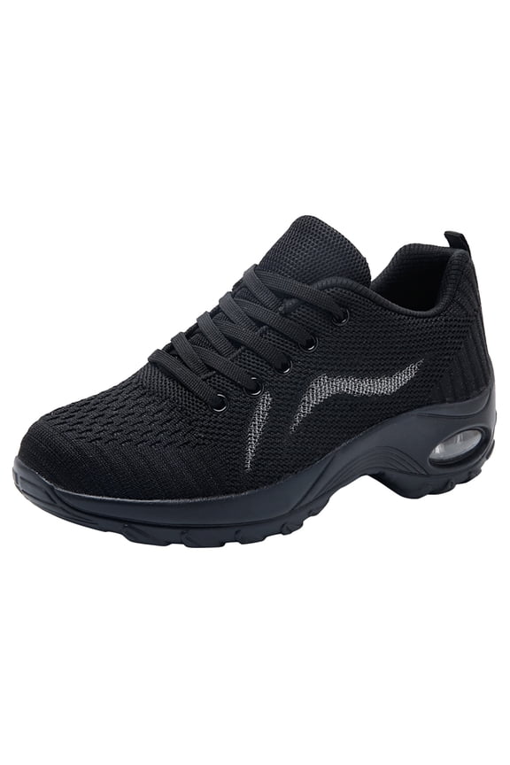 Womens Mens Jazz Dance Sneakers Lace Up Split Sole Zumba Shoes Black,8.5