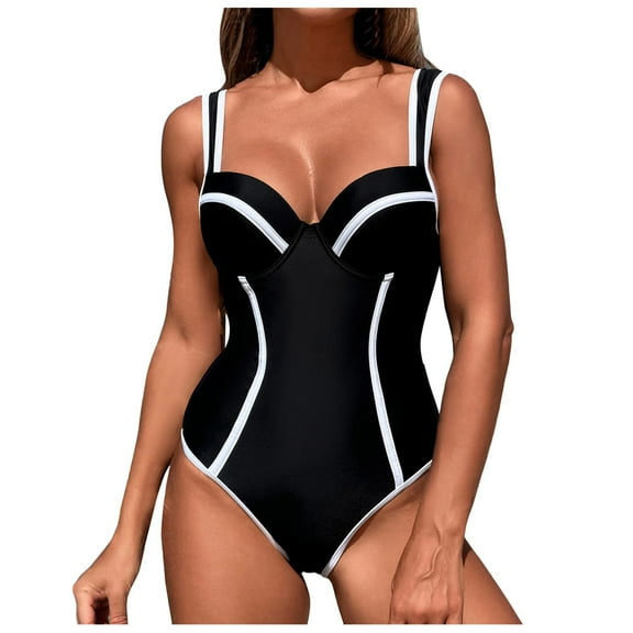 Yindaity Womens One Piece Swimsuits Tummy Control Swimsuits for Women One Piece Bathing Suit Retro Ruched Push Up Vintage Padded Swimwear (White,XL)