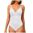 thumbnail image 1 of Yindaity Womens One Piece Swimsuits Women's One Piece Swimsuit Tummy Control Bathing Suit Modest Swim Suits Twist Front (White,S), 1 of 6
