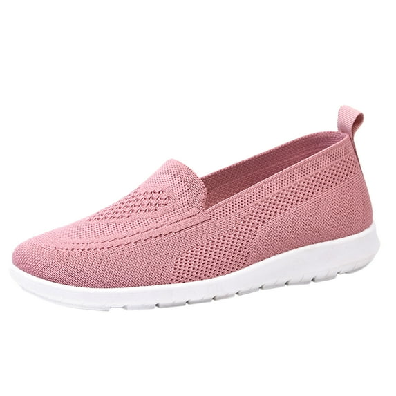 Yindaity Womens Slip On Shoes Ladies Flat Pumps Comfy Casual Loafers Trainers Sneakers Platform Sneakers for Women Pink,6.5