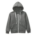 thumbnail image 1 of Yindaity Zip Hoodie Sleeve Girls Color Top Kids Long Up Girls Hoodies Jackets Solid Sweatshirt Boys Zip up Hoodie ( Grey,3-4 Years ), 1 of 4
