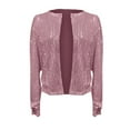 thumbnail image 1 of Yindaity Zip Up Jackets for Women Casual Zip up Jackets for Women Long Sleeve Lightweight Outwear Bomber Coats with Pockets (Pink,L), 1 of 3