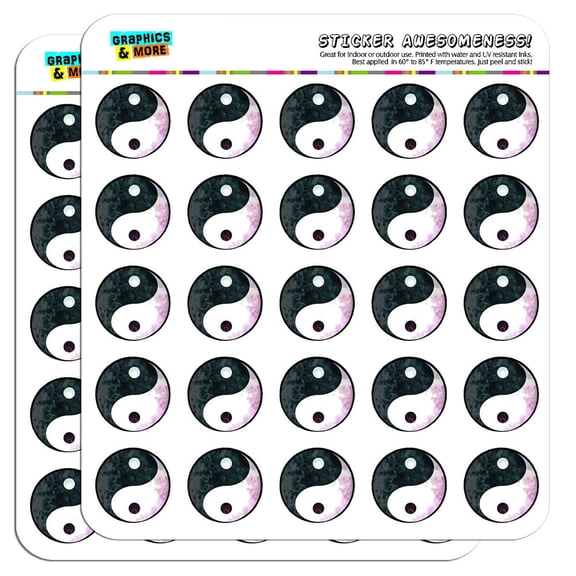 Ying Yang 1" Scrapbooking Crafting Stickers