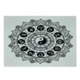 thumbnail image 1 of Ying Yang Cutting Board, Round Zodiac Theme Design in Centre Astrology Signs Print, Decorative Tempered Glass Cutting and Serving Board, Small Size, Black White, by Ambesonne, 1 of 1