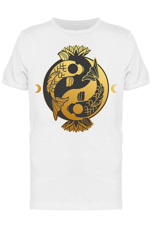 Ying Yang Koi Fishes T-Shirt Men -Image by Shutterstock, Male XX-Large