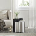thumbnail image 1 of Ying Yang Modern Style End Table Made with Iron Sheet Frame in Black & Silver, 1 of 8