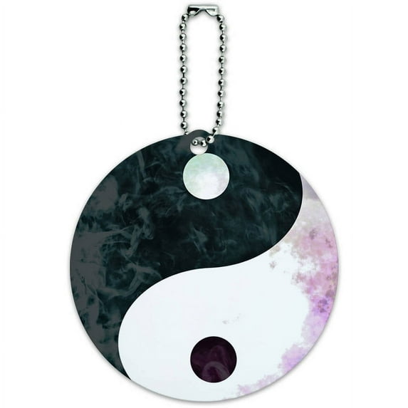 Ying Yang Round Luggage ID Tag Card for Suitcase or Carry-On