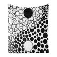 thumbnail image 1 of Ying Yang Soft Flannel Fleece Throw Blanket, Abstract Yin Yang Design with Large Retro Dots Counter Forces of Globe, Cozy Plush for Indoor and Outdoor Use, 50" x 60", Black White, by Ambesonne, 1 of 5