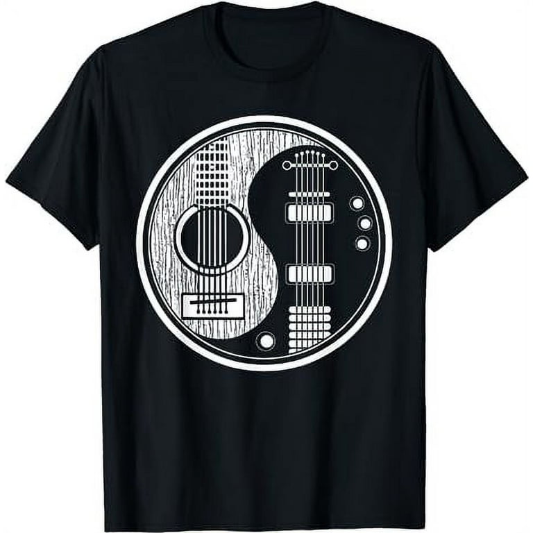 Ying Yang Tee Shirt Acoustic Guitar Tshirt Rock Star Gift Ying Yang Tee Shirt Acoustic Guitar Tshirt Rock Star Gift