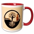 thumbnail image 1 of 3drose, Ying Yang Tree - Peach, 15oz Two-tone Red Mug, 1 of 6