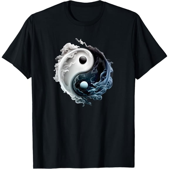 Ying Yang Whispy Feng Shui Taijitu Yin Yang T-Shirt100% cotton