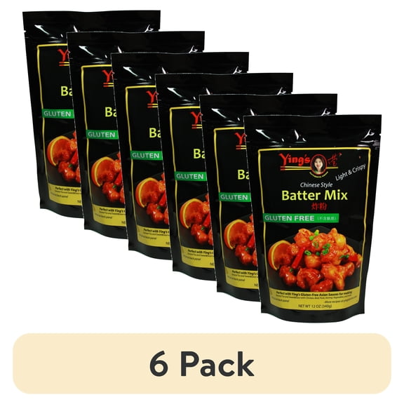(6 pack) Ying's Light and Crispy Batter Mix, GF 12 oz Pouch