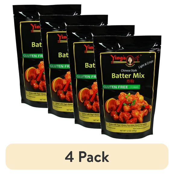 (4 pack) Ying's Light and Crispy Batter Mix, GF 12 oz Pouch