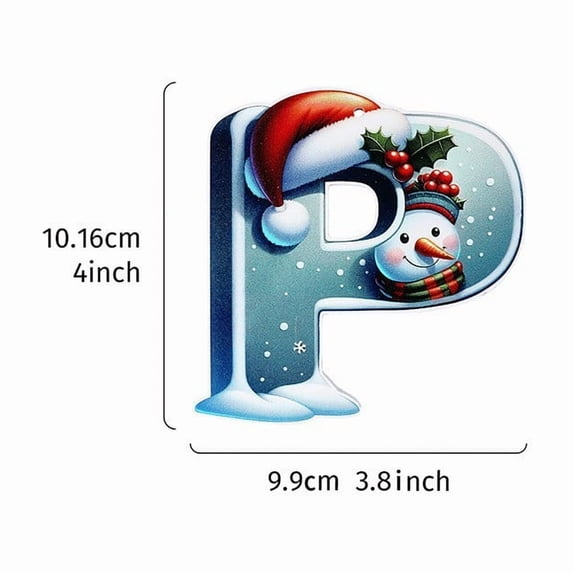 YingTaiLi Acrylic 2D Christmas Snowman Letter Hanging Decoration 0.1in Thick 3 Ribbons 3.5-9in High-Res Print Customizable Christmas Tree Pendant Gift Keepsake