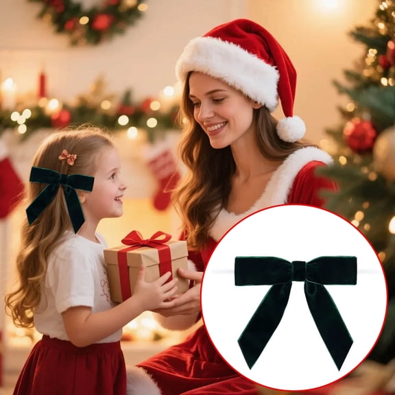 YingYouFu 12PC Christmas Bow Ornaments Velvet Ribbon with Magic Wand for Tree Gift Wrapping Craft HOLIDAY Party Decoration
