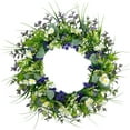 thumbnail image 1 of YingYouFu 14.96 Inch Easter Spring Wreaths for Front Door Blue Spring Door Wreath Summer Floral Wreath for Wall Porch Indoors Outdoor Window Home Decorations, 1 of 7