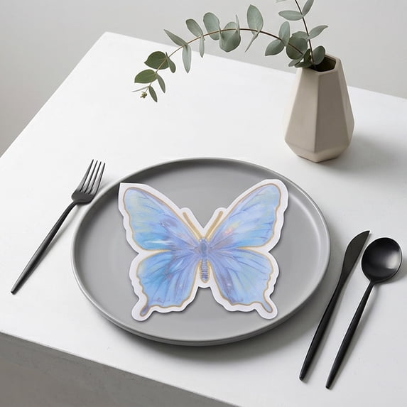 YingYouFu 20PC Butterfly Shaped Disposable Cocktail Napkins, Unique Pattern Soft Paper Beverage Party Napkins, Decorative Table Supply for Birthday Wedding, Baby Shower, Holiday Event Table Decor