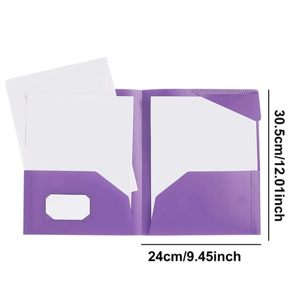 YingYouFu 2PC Heavy Duty Plastic Folders 2 Pocket File Folder Fit Letter Size for Documents, Office Filing Cabinet Folders, School Supplies for College Students