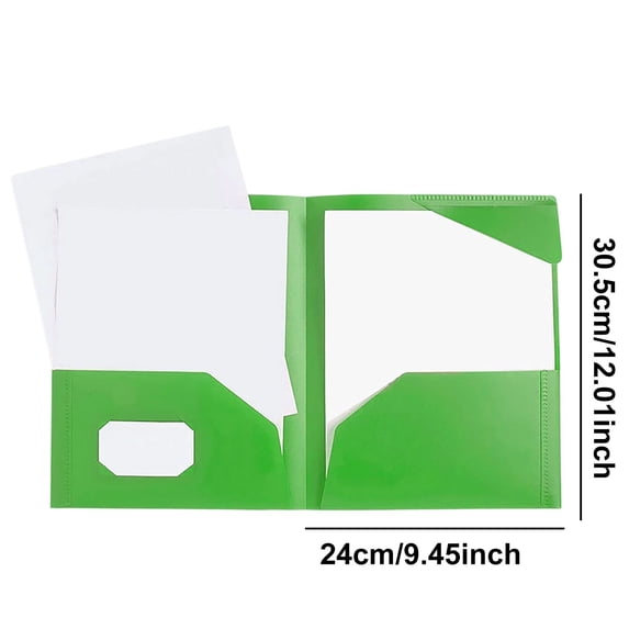 YingYouFu 2PC Heavy Duty Plastic Folders 2 Pocket File Folder Fit Letter Size for Documents, Office Filing Cabinet Folders, School Supplies for College Students