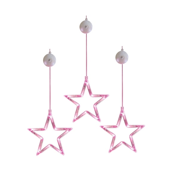 YingYouFu 3 Pack Valentine's Day Window Lights Decorations, Star-Shaped Silhouette LED Lamp for Holiday Fireplace Indoor Home Decor Party Decoration Light Wedding Room Hanging Decoration