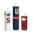 thumbnail image 1 of YingYouFu 3PC Independence Day Wooden Block Decor Set, Patriotic Star Stripes Table Centerpiece, 4th of July Holiday Decoration for Home, Party, 1 of 6