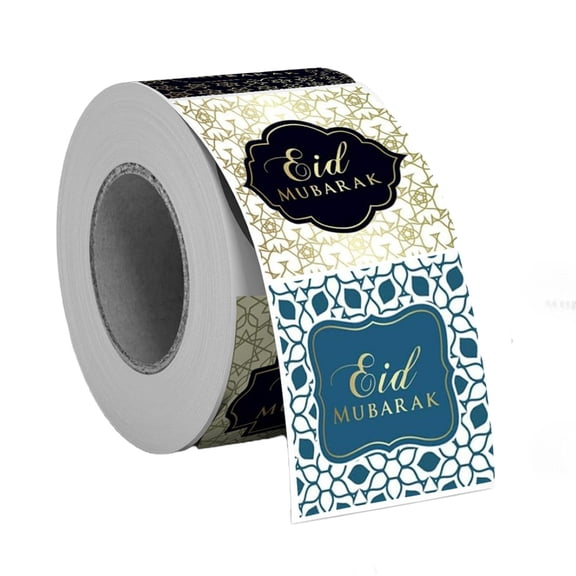 YingYouFu 500 Pcs Eid Mubarak Stickers Self-Adhesive Ramadan Decals Islamic Holiday Labels for Envelopes Gift Wrapping Muslim Party Decoration