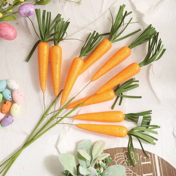 YingYouFu 5pc Easter Decorations Artificial Flower, Distinctive Foam Berry Spray with Eggs Carrot, Faux Spring Floral Stem for Bouquets Centerpieces Table Arrangements