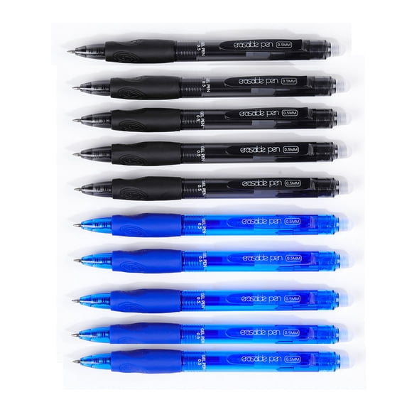 YingYouFu 6Black 6Blue Erasable Pen Boxed, Retractable Fine Point Black and Blue Ink Rub Out Pen, Writhing Comfortable to Use for Taking Marking Planner
