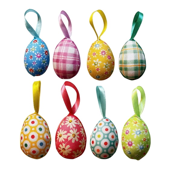 YingYouFu 8PC Easter Hanging Decorations Set DIY Painting Foam Eggs, Simulation Resurrection Scene Arrangement Props for Holiday Party and Home Easter Decor Craft