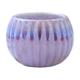 thumbnail image 1 of YingYouFu Ceramic Pumpkin Planter, Cream Color Round Flower Pot with Drainage, Small Vase, Colorful Glaze Gardening Decor, Purple, 1 of 6