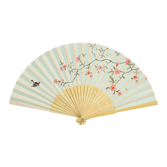 YingYouFu Chinese Style Folding Fan, Traditional Silk Bamboo Fan, Unisex Decorative Hand Fan for Photography, Portable Summer Cooling Fan