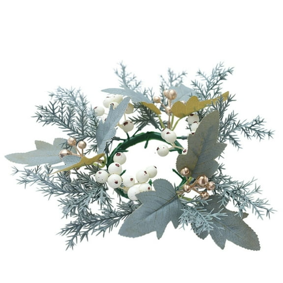 YingYouFu Christmas Candlestick Wreath with Pine Cones Branches for Candle Centerpiece Table Decor