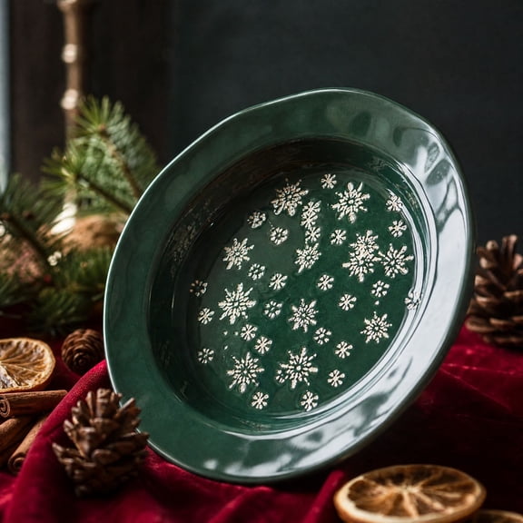 YingYouFu Christmas Dinnerware Set, Holiday Steak Plates Kitchen Tableware, Festive Serving Dishes for Family Gathering Dinner Party Xmas Table Use