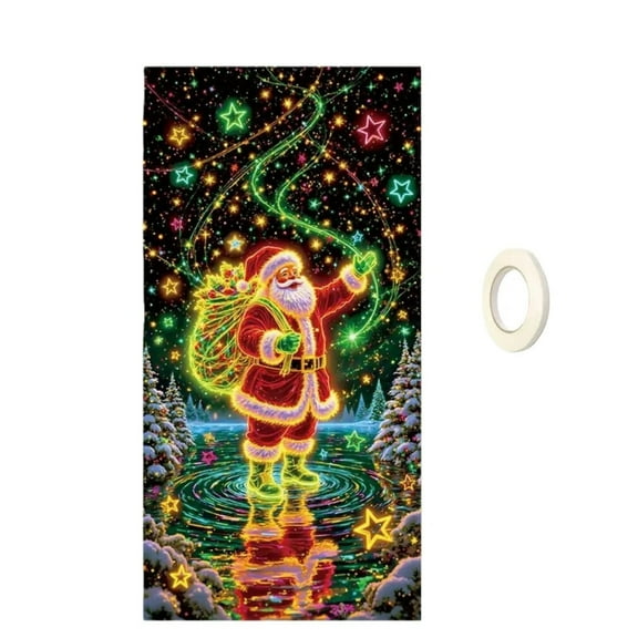 YingYouFu Christmas Doormat Stereoscopic Embroidery Style Absorbent Nonslip 15.7x23.6 In for Entrance and Bathroom