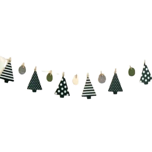 YingYouFu Christmas Felt Garland Party Decoration, Patterned Hanging Bunting Decor, Festive Hanging Ornament for Window, Storefront, Birthday Party, Classic Holiday Decoration Supply