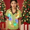 thumbnail image 1 of YingYouFu Christmas LED Light Up Necklace 9 Multicolor Bulbs Wearable Party Decor Festive Holiday Accessory for Ugly Sweater Family Photos, Multicolor, 1 of 6