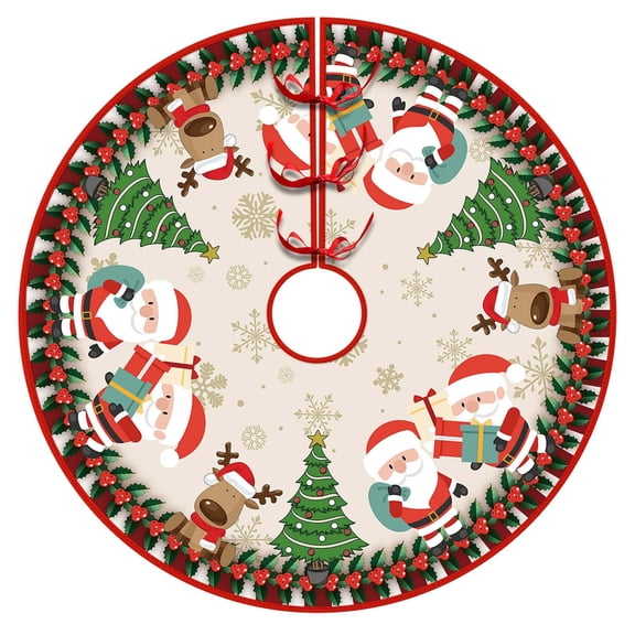 YingYouFu Christmas Tree Skirt Decorative Cover for Holiday Tree Decor, Festive Ornament for Home Christmas Setup and Party Decoration