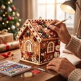 thumbnail image 1 of YingYouFu Christmas Wooden House Diamond Art Ornaments, Cute 3D Pearl Painting Crafts for Adults, Home Indoor Christmas Decorations for Wall Party Holiday, 1 of 7