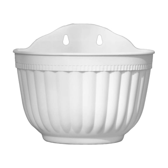 YingYouFu Colorful Wall Hanging Planters for Indoor Outdoor Plants, Wall Hanging Plant Holder with Drainage Hole, Balcony planters Railing Hanging Pot, Plant Wall Mount Decor White