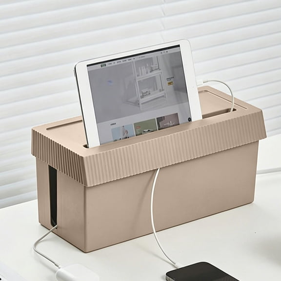 YingYouFu Cord Organizer Box for Power Strip, Cable Management Concealer Box for Home Office, Surge Protector Hideaway and Charger Storage for Living Room, Desk, Entertainment Center