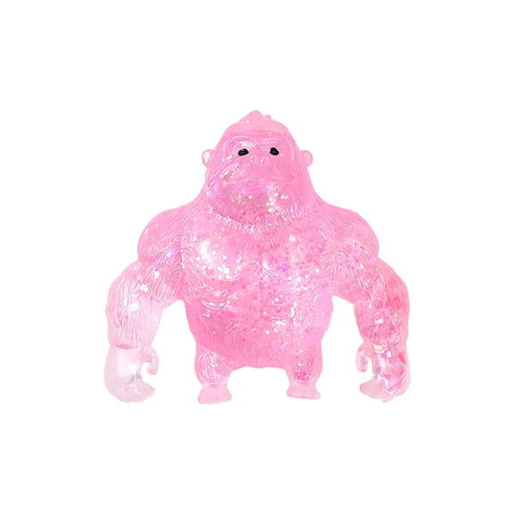 YingYouFu Decompression Stress Toy, Soft Pectin Gold Powder Gorilla Squeeze Ball, Anxiety Relief Fidget Sensory Toy for Adults, Slow Rising Novelty Figurine Pink