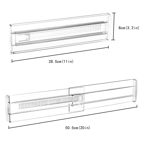 YingYouFu Drawer Dividers for Clothes,Adjustable 4" High Expandable From Dresser Drawer Organizer,Clear Plastic Separators for Dresser,Ki-dss Clothing,Cosmetic and Office Storage